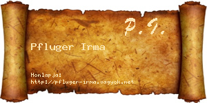 Pfluger Irma névjegykártya